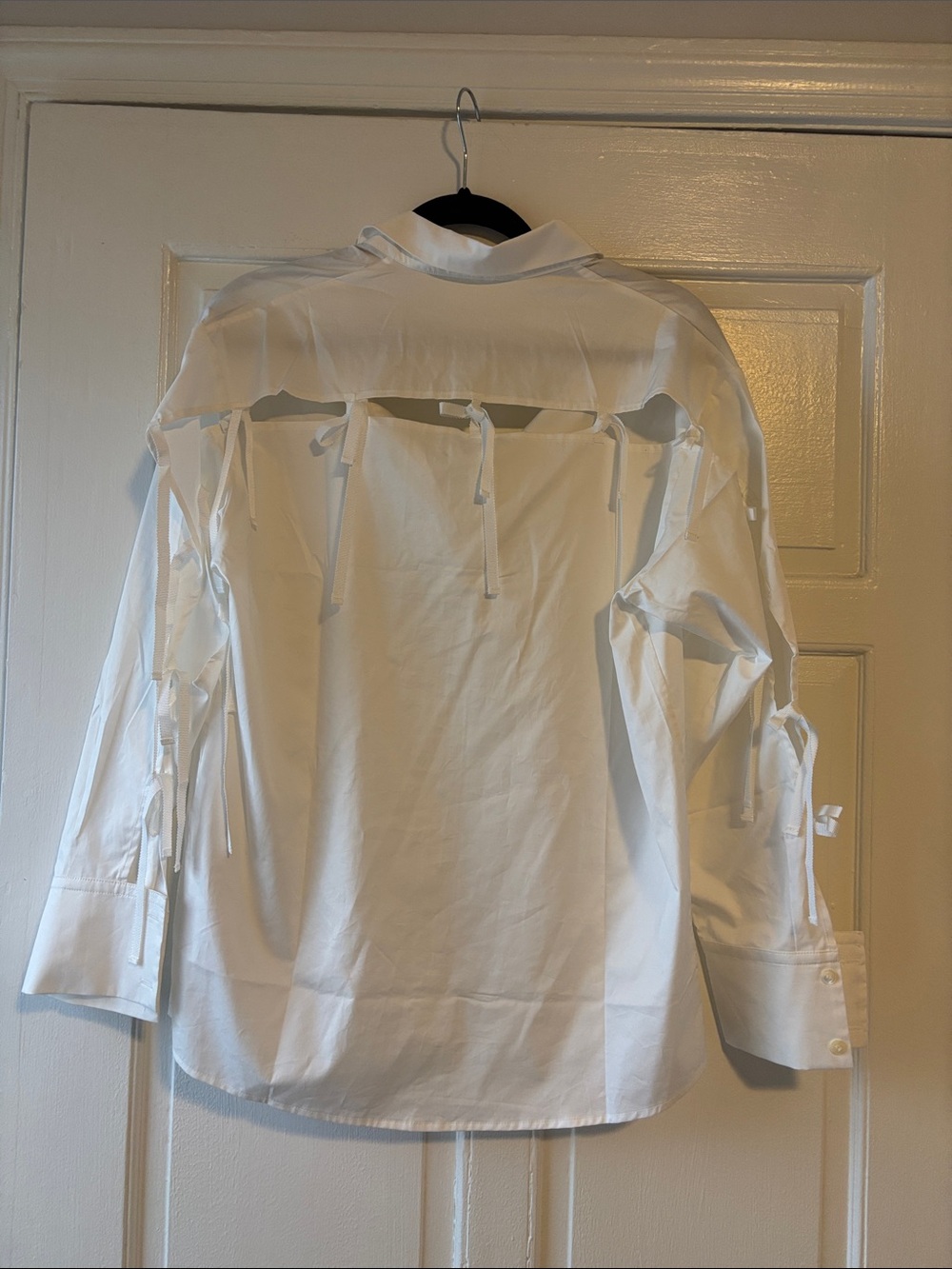 Anthropologie Y-Y White Tie-Detail Button-Up Shirt - Picture 5 of 7